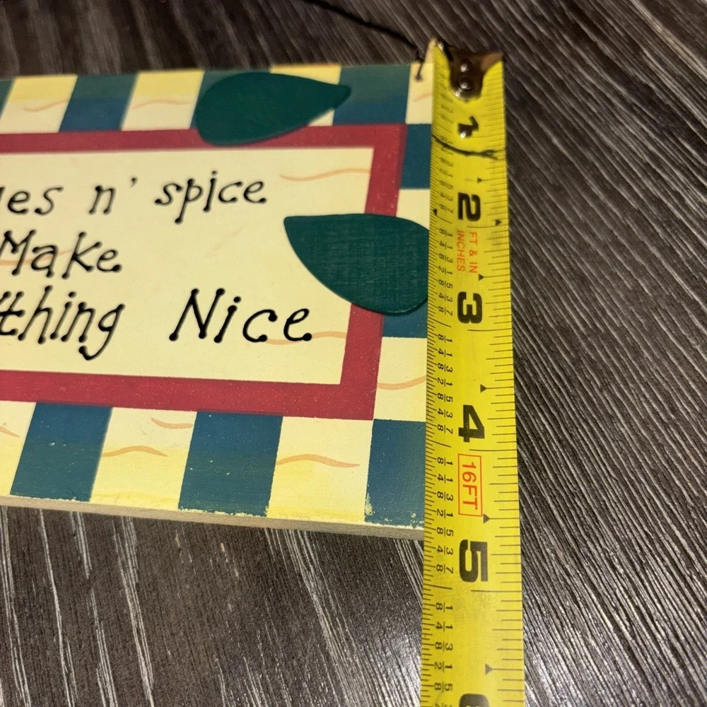 Sugar‎ and Spice Wall Plague Multicolor 10x5 Apple